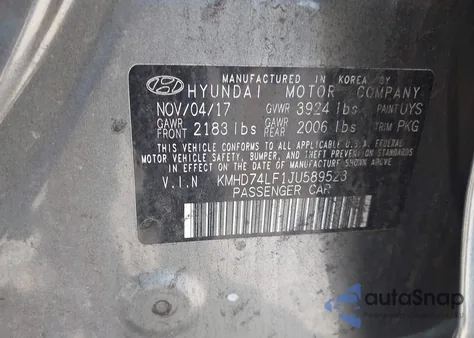 2018 Hyundai Elantra Se из США, поврежденный, VIN KMHD74LF1JU589523